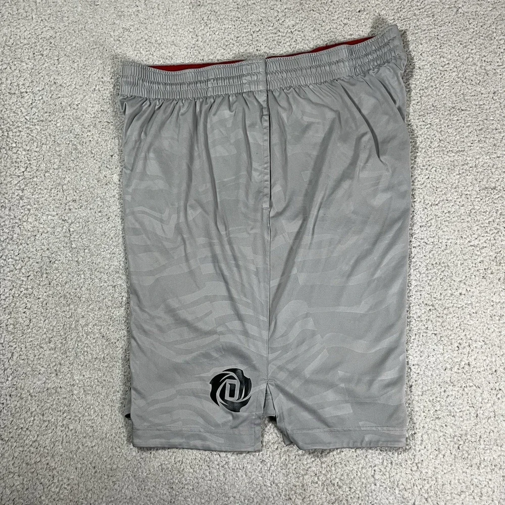 Adidas Shorts Mens 2XL Gray D Derrick Rose Basketball NBA Athletic Training